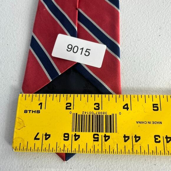 Brooks Brothers Makers Men's Necktie 56" Red/Navy Stripes 100% Silk - Picture 8 of 9